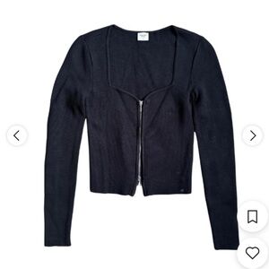 Abercrombie & Fitch Black Women's Zipper Cardigan